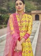 Yellow Color Patola Printed Dola Silk Anarkali Suit