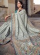 Captivating Banarasi Silk Grey Traditional Designer Saree