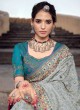 Captivating Banarasi Silk Grey Traditional Designer Saree