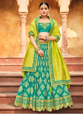 Captivating Sea Green Bridal Designer Lehenga Choli