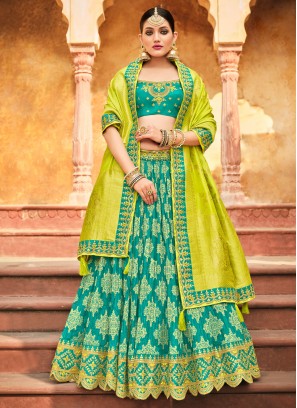 Captivating Sea Green Bridal Designer Lehenga Choli