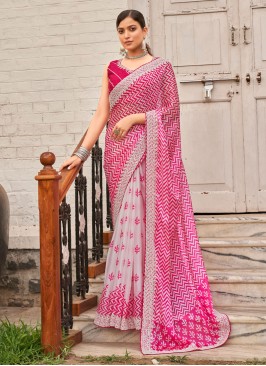 Captivating Half and Half Saree with Zig Zag Print