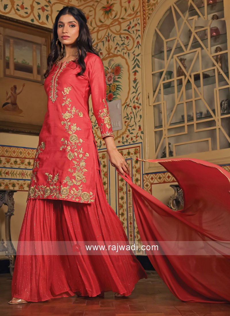 Designer Peach Salwar Suit With Dupatta In Satin Georgette EXMAY46 –  ShreeFashionWear