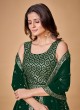 Green Sequins Georgette Trendy Anarkali Suit