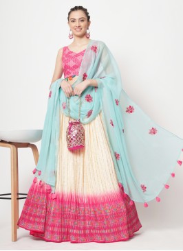 Charming Chinon Silk Lehenga Choli For Women