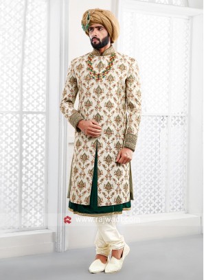 Charming Cream Color Sherwani