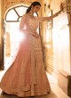 Charming Peach Zari Faux Crepe Lehenga Choli