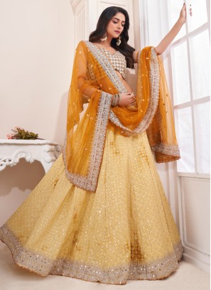 Charming Yellow Lehenga Choli In Georgette