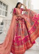 Pink and Peach Floral Embroidered Silk Lehenga Choli