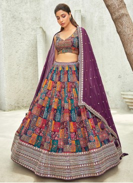 Chiffon Multi Designer Lehenga Choli