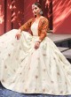 Off White Chiffon Sequins Lehenga Choli with Multicolored Jacket