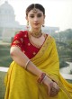 Chiffon Satin Yellow Sequins Classic Saree