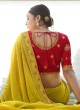 Chiffon Satin Yellow Sequins Classic Saree