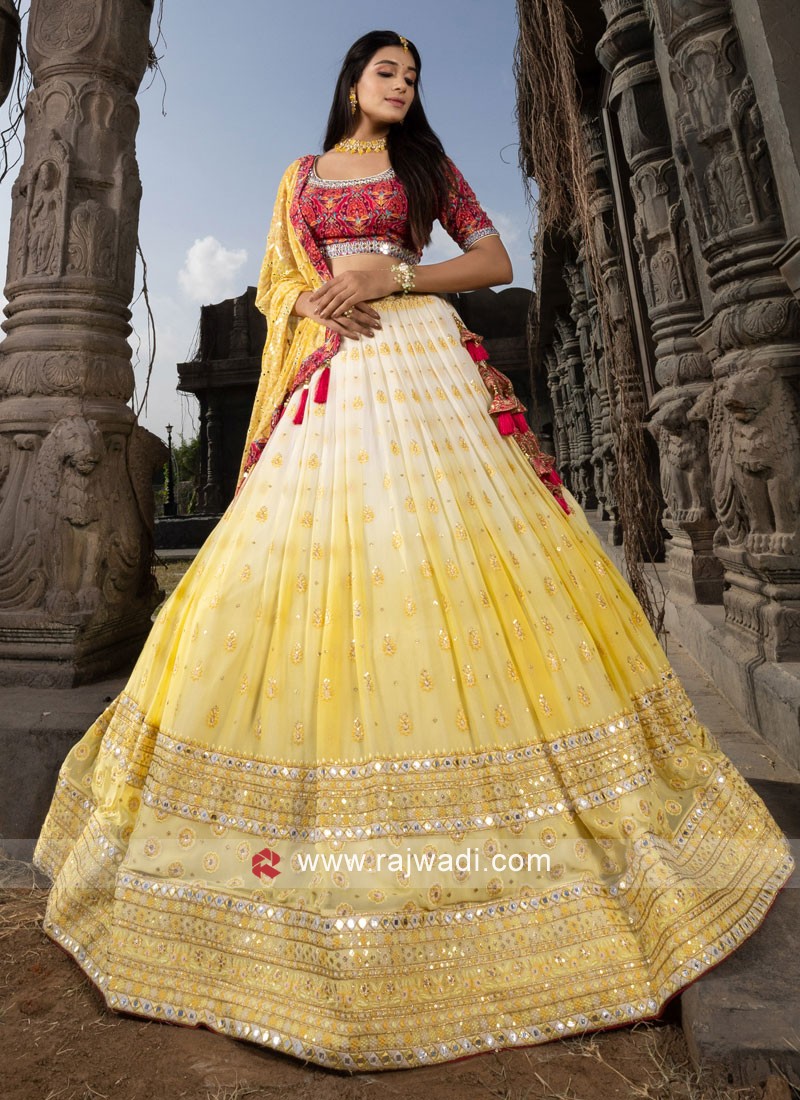 Expensive | $121 - $302 - Yellow Sangeet Lehenga Choli Art Silk Patch  Border Lehenga Choli, Yellow Sangeet Lehenga Choli Art Silk Patch Border Ghagra  Choli, Yellow Sangeet Lehenga Choli Art Silk