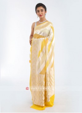 Chiffon Yellow Saree