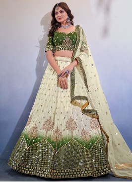 Hand Embroidered Multicolour Rajwadi Bridal Lehenga – Sunasa