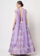 Designer Lilac Chinon Silk Lehenga Choli With Dupatta