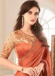 Classic Designer Saree Embroidered Chiffon Satin in Orange