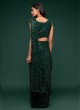 Classic Designer Saree Sequins Faux Georgette in Green