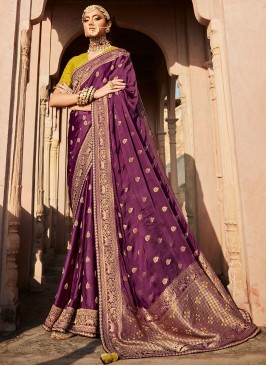 Classic Designer Saree Weaving Silk in Purple