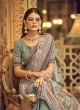 Classic Green Georgette Sequins Saree