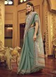 Classic Green Georgette Sequins Saree