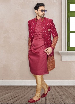 Classy Rani Color Jacket Style Indowestern