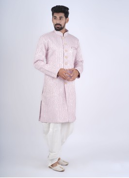 Classy Silk Pink Indowestern For Wedding