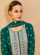 Green Georgette Embroidered Palazzo Salwar Suit