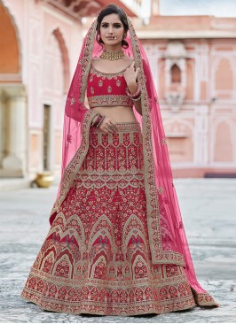 Competent Velvet Embroidered Lehenga Choli