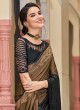 Designer Brown and Black Silk Saree