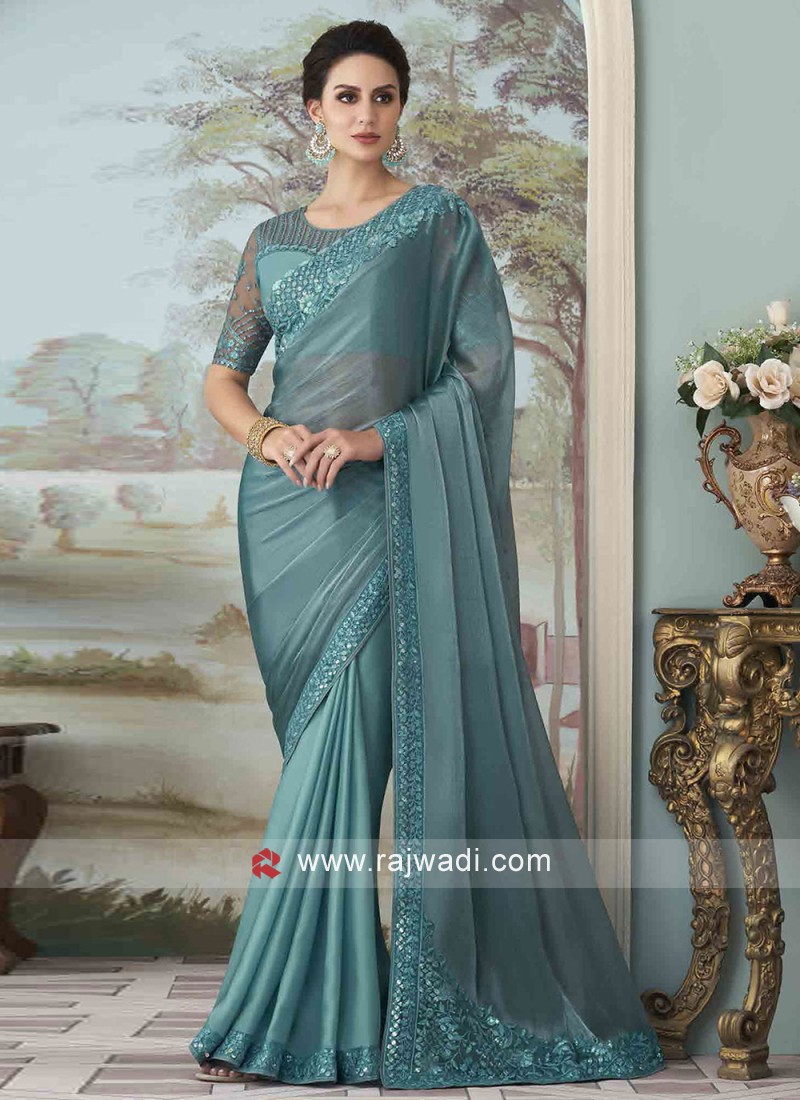 New Style Party Wear Silk Saree In Musterd Color