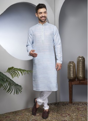 Contemporary Light Sky Blue Kurta Pajama