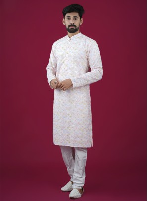 Cotton Embroidered Kurta Pajama For Men