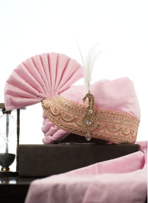 Cotton Silk Barati Wear Pink Safa