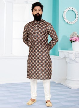 Cotton Silk Digital Printed Readymade Kurta Pajama