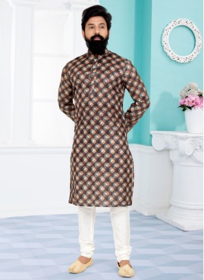 Cotton Silk Digital Printed Readymade Kurta Pajama