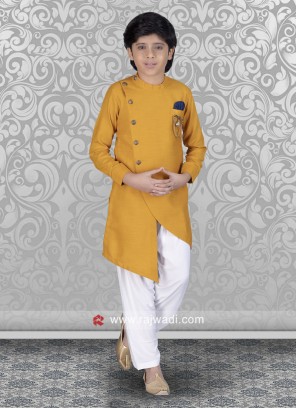 Cotton Silk Fabric Pathani For Kids