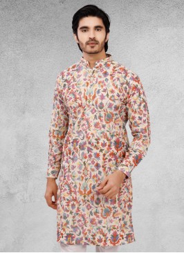 Cotton Silk Kurta In Cream Color