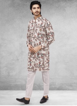 Cotton Silk Off White Wedding Wear Kurta Pajama