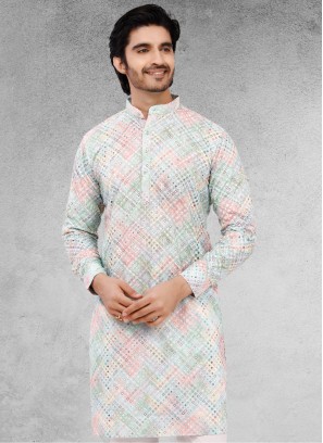 Cotton Silk Readymade Kurta In Multi Color