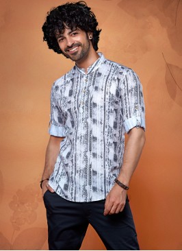 Cotton Silk Readymade Kurta In White Color