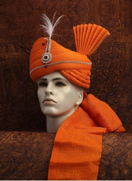 Cotton Zari Orange Turban