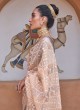 Cream and Grey Fancy Designer Saree