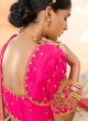 Cream and Pink Color Designer Traditional Saree