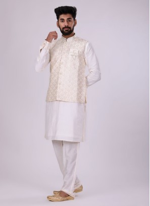 Cream Color Nehru Jacket Set