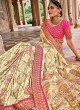 Cream Embroidered Reception Classic Saree