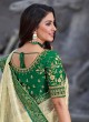 Cream Embroidered Silk Designer Traditional Saree