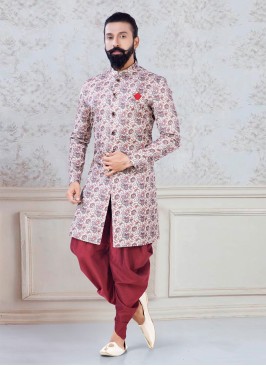 Cream Indowestern With Fancy Digital Print