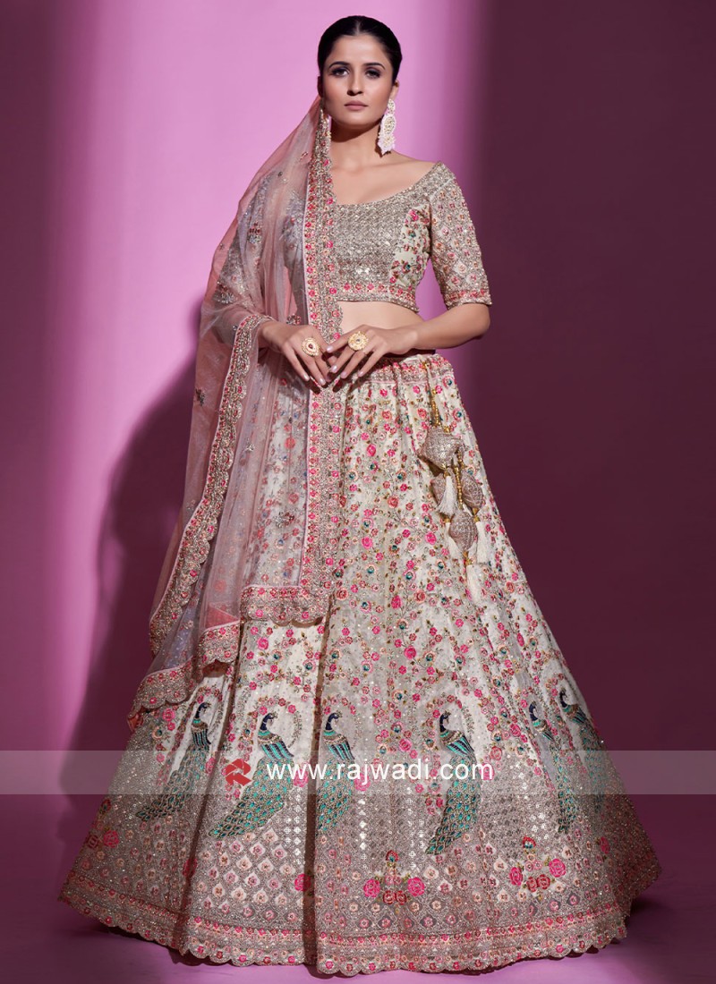 Peacock Green Designer Heavy Embroidered Bridal Lehenga | Saira's Boutique